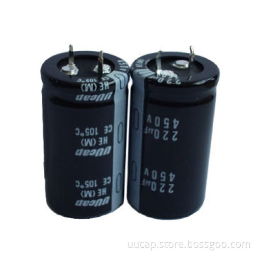 Electrolytic capacitor, available in various sizes, good-quality, with 450V, 220uf, 3,000H